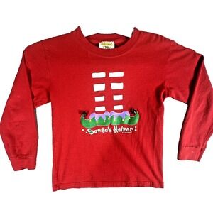 Vintage Santa's Helper Elf  Tee Toddler M T Shirt Jingle Bells  100% Cotton READ